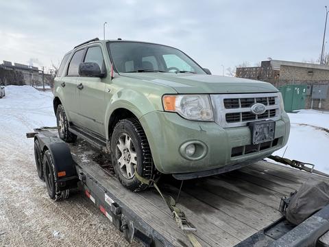"SUV Ready for Recycling at Scrap Metal Facility"